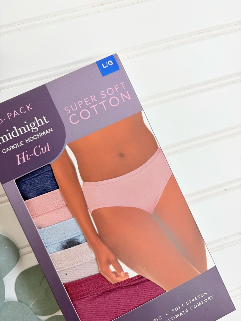 Midnight Carole Hochman Cotton Hi-Cut Panties Underwear 5 Pack - Picture 3 of 5
